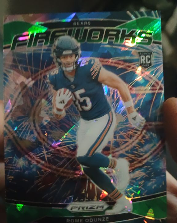2024 Panini Prizm Fireworks #19 Rome Odunze — front