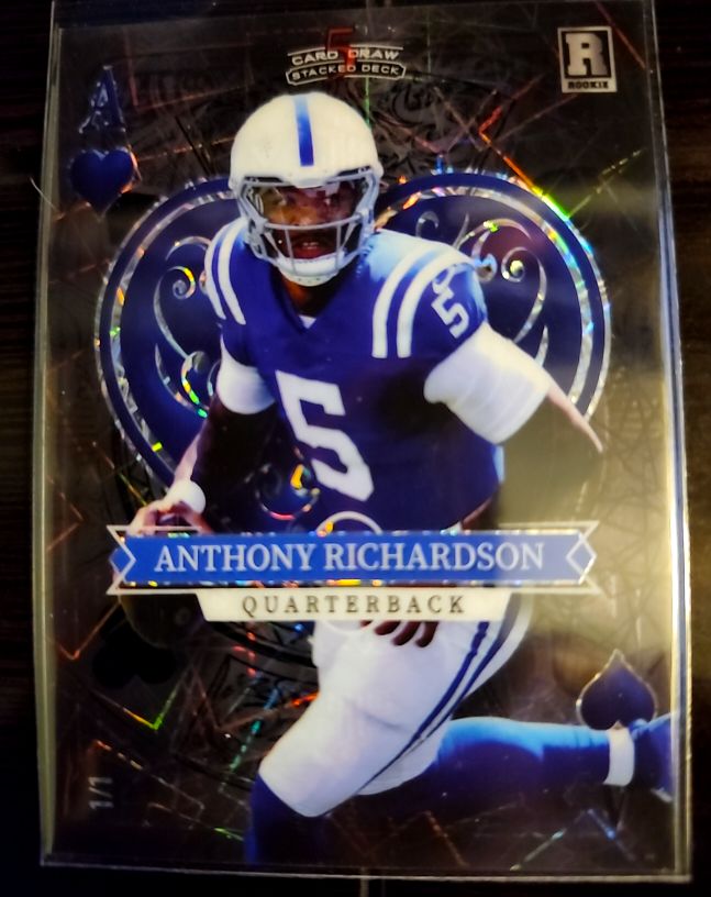 2023 Wild Card Stacked Deck 5 Card Draw Anthony Richardson King Spade Rookie #1/1 — front