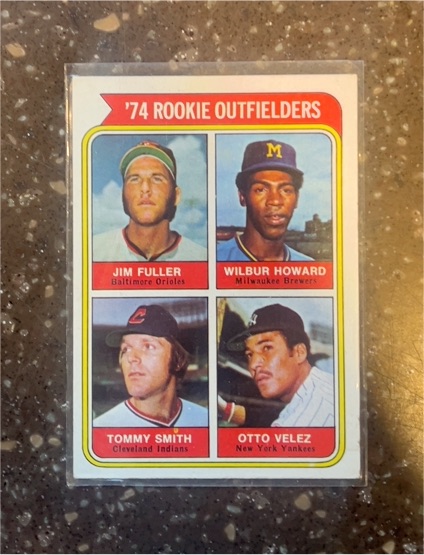 1974 Topps #606 Rookie Outfielders Jim Fuller Wilbur Howard Tommy Smith Otto Velez — front