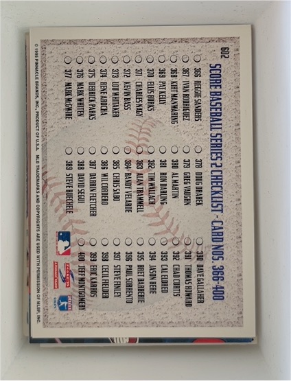 1995 Score Baseball Series 2 #392 Scott Sanderson — front