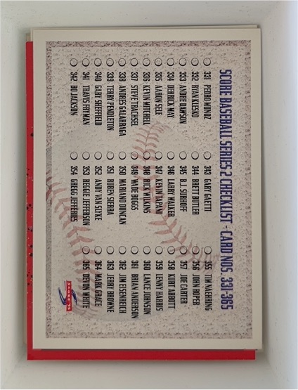 1995 Score Series 2 Checklist #602 — front