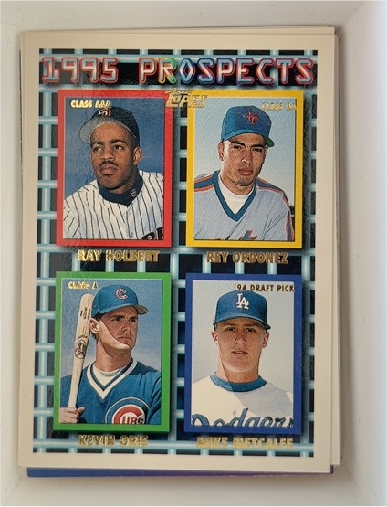 1995 Topps #571 Ray Holbert / Rey Ordonez / Kevin Orie / Mike Metcalfe — front