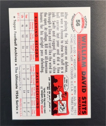 1956 Topps #56 William David Stits — front