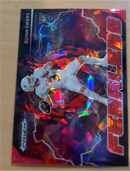 2025 Panini Prizm Draft Picks #F-QES Quinn Ewers Fearless Red Ice — front