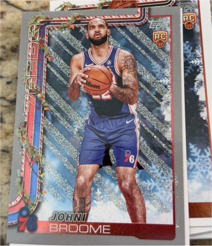 2025-26 Topps Holiday #H195 Johni Broome RC Silver Glitter — front