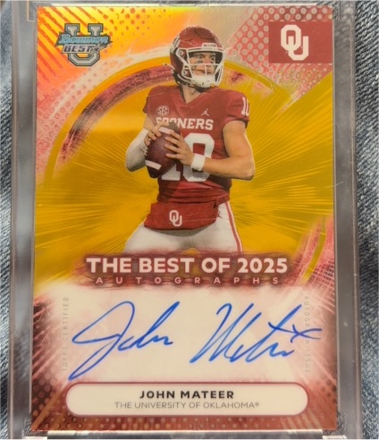 2025 Bowman Best University #BOA-JMA John Mateer — front