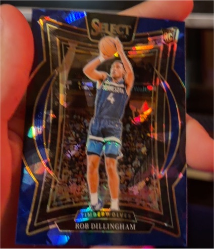2024-25 Panini Select #84 Rob Dillingham Blue Cracked Ice Prizm Rookie Card — front