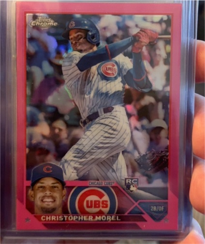 2023 Topps Chrome #198 Christopher Morel Pink Refractor RC Chicago Cubs — front