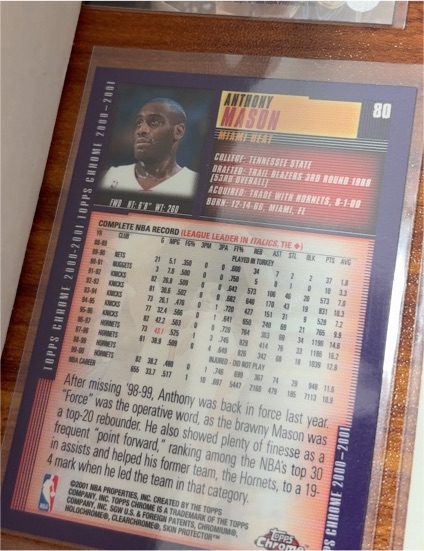 2000 Topps Chrome #80 Anthony Mason — front