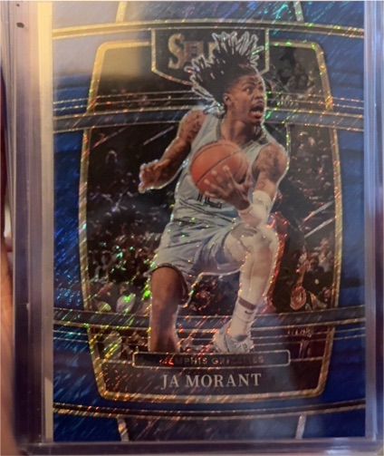 2021-22 Panini Select #75 Ja Morant Blue Shimmer Prizm Concourse — front