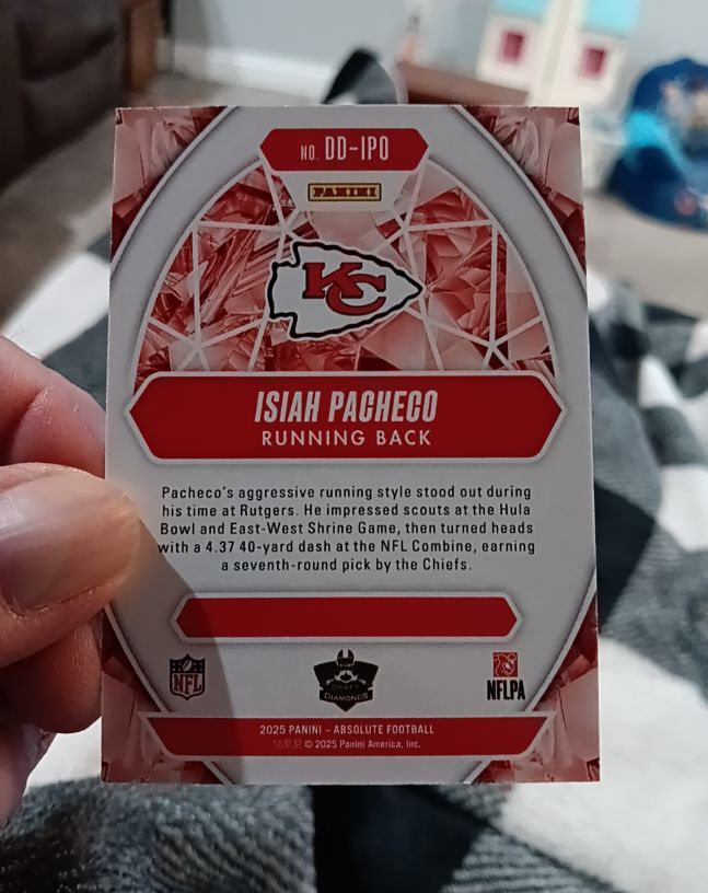 2025 Panini Absolute #DD-IPO Isiah Pacheco Draft Diamonds — front