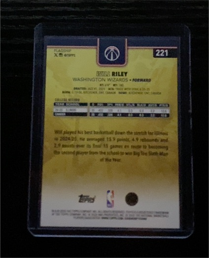 2025-26 Topps #221 Will Riley — front