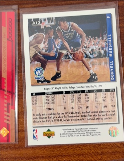 1993 Upper Deck #313 Donyell Marshall — front