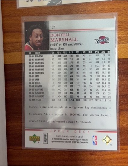 2007-08 Upper Deck #124 Donyell Marshall — front