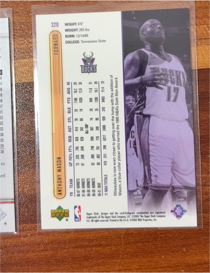 2002 Upper Deck #320 Anthony Mason — front
