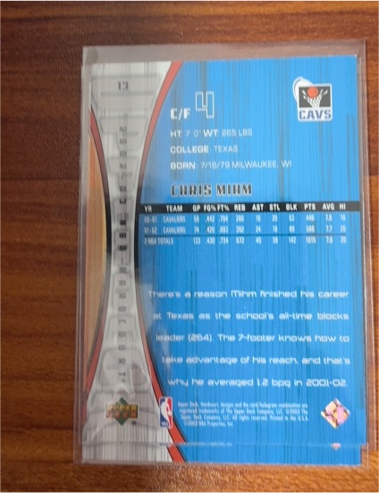 2001 Upper Deck #4 Chris Mihm — front