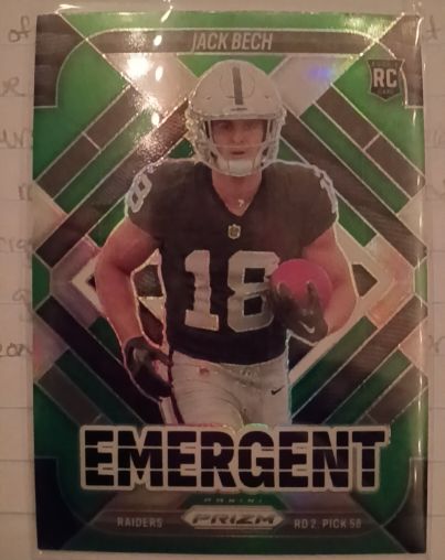 2025 Panini Prizm Emergent #11 Jack Bech RC Las Vegas Raiders — front