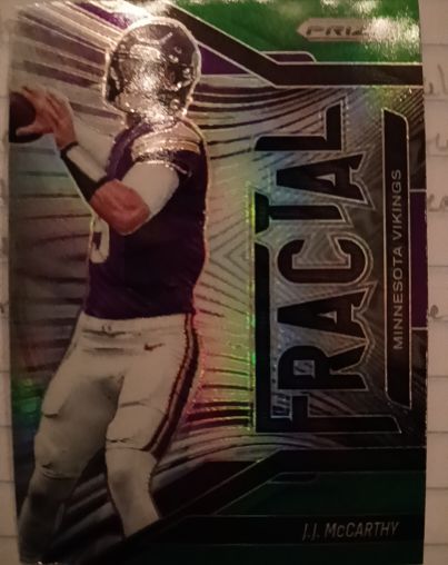 2025 Panini Prizm #15 J.J. McCarthy Fractal Insert — front