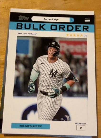 2026 Topps Series 1 Bulk Order #BO-3 Aaron Judge — front