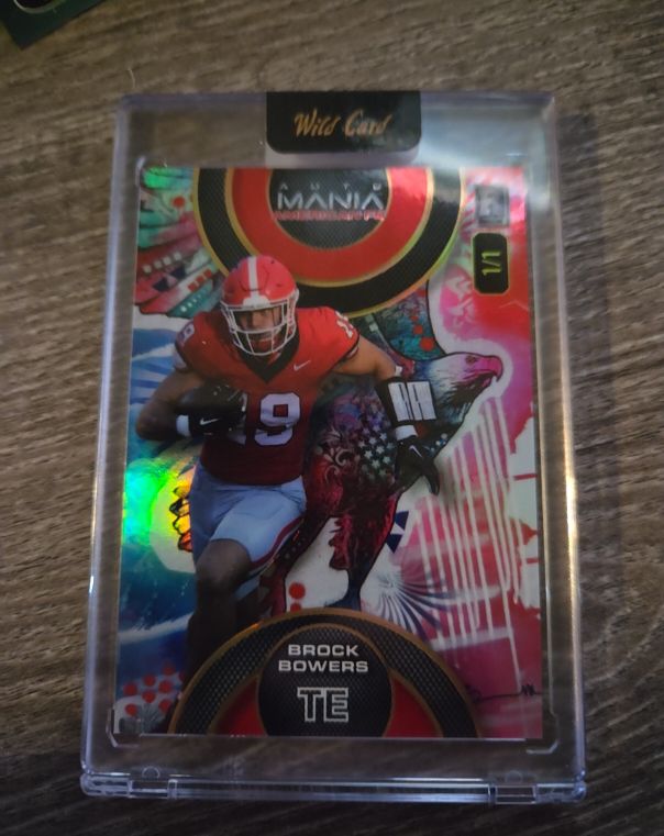 2024 Wild Card Auto Mania #1/1 Brock Bowers — front