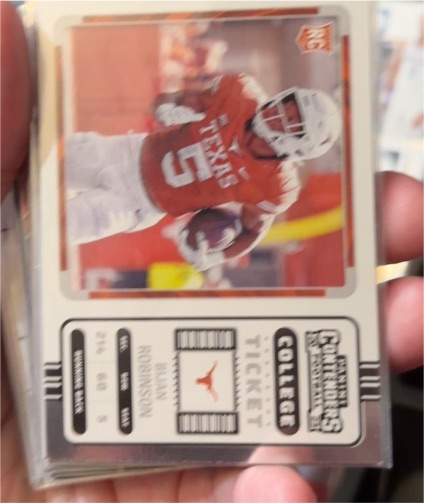 2023 Panini Chronicles Draft Picks Contenders College Ticket #7 Bijan Robinson — front