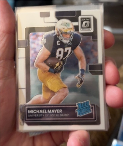 2023 Panini Chronicles Draft Picks Donruss Optic #13 Michael Mayer Rated Rookie — front