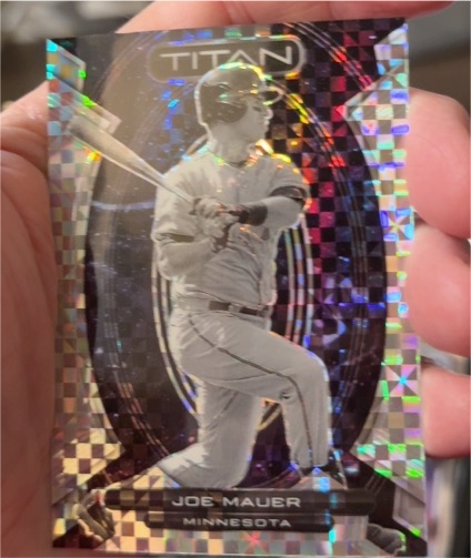 2023 Panini Chronicles #15 Joe Mauer Titan Prizm — front