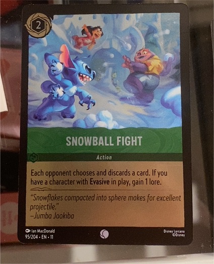 Disney Lorcana Winterspell #95/204 Snowball Fight — front
