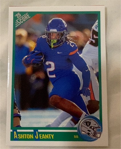 2025 Score #1 Ashton Jeanty Anniversary Rookie — front