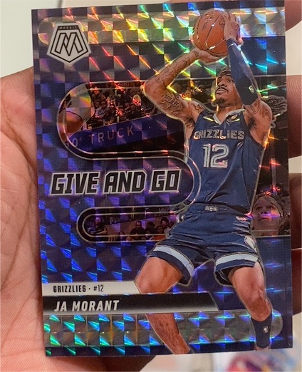 2024-25 Panini Mosaic #3 Ja Morant Give and Go Silver Mosaic — front