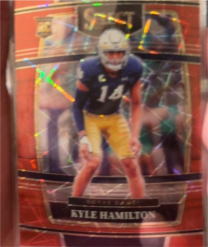 2022 Panini Select Draft Picks Concourse #21 Kyle Hamilton Red Lazer Prizm Rookie Card — front