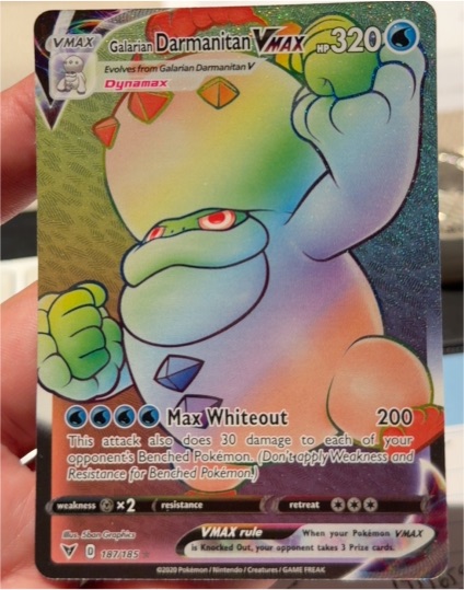 2020 Pokémon Vivid Voltage #187 Galarian Darmanitan VMAX — front