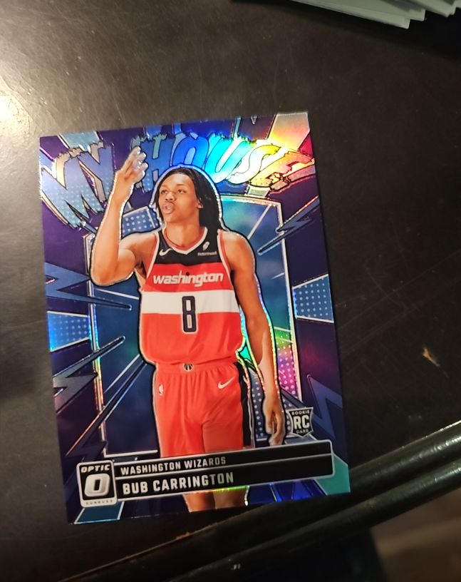 2024-25 Donruss Optic #8 Bub Carrington My House Purple Prizm Rookie — front