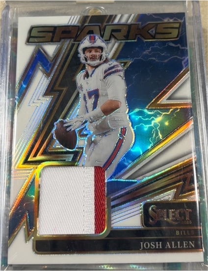 2025 Panini Select #SPK-JAN Josh Allen Sparks Patch — front