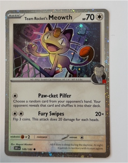 2025 Pokemon SV Destined Rivals #149 Team Rocket's Meowth — front