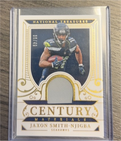 2025 Panini National Treasures Century Materials #CM-JSN Jaxon Smith-Njigba — front