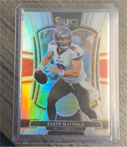 2025 Panini Select Premier Level Silver Prizm #137 Baker Mayfield — front