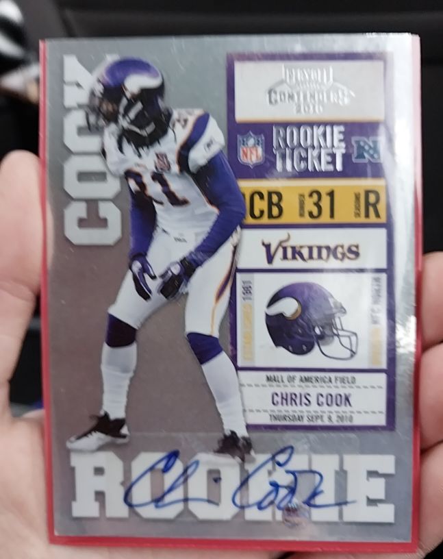 2010 Panini Playoff Contenders #114 Chris Cook Rookie Ticket Autograph — front