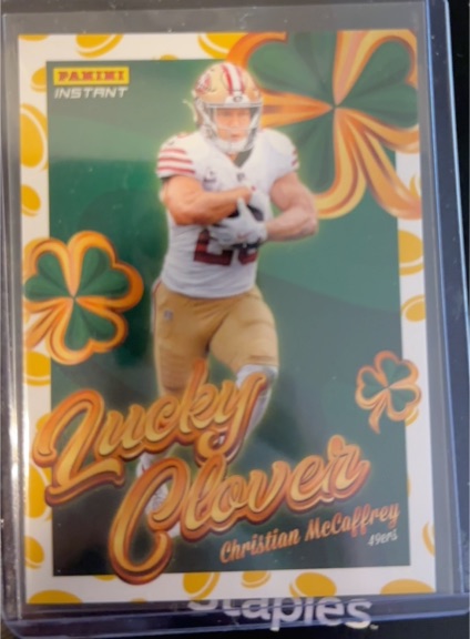 2025 Panini Instant Lucky Clover #10 Christian McCaffrey — front