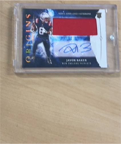 2024 Panini Origins #RJA-JBA Javon Baker Rookie Jumbo Jersey Autographs — front