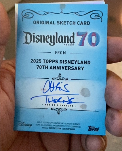 2025 Topps Disneyland 70th Anniversary Original Sketch Card Chris Thors — front