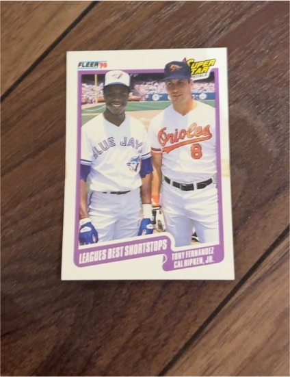 1990 Fleer #634 Leagues Best Shortstops Cal Ripken Jr. / Tony Fernandez — front
