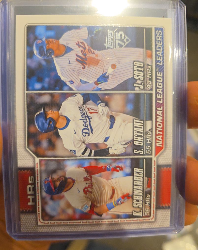 2025 Topps Series 1 National League Home Run Leaders #84 Schwarber Ohtani Soto — front