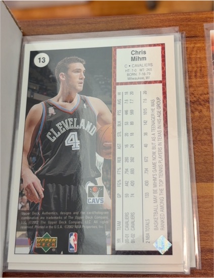 2002-03 Upper Deck UD Authentics #13 Chris Mihm — front