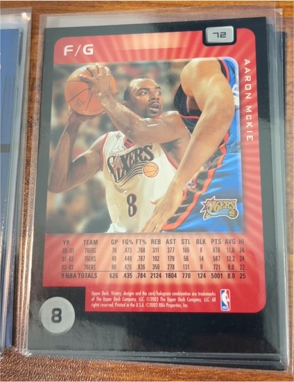 2003-04 Upper Deck Victory #72 Aaron McKie Philadelphia 76ers — front