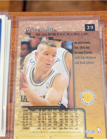 1991 SkyBox #39 Chris Mullin — front