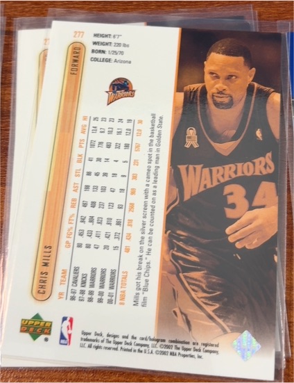 2001-02 Upper Deck #277 Chris Mills Golden State Warriors — front