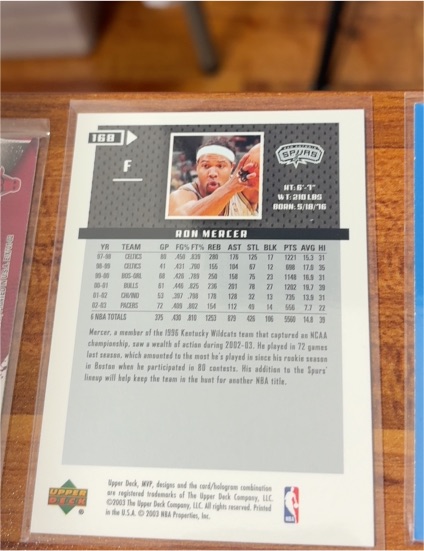 2003 Upper Deck #68 Ron Mercer — front