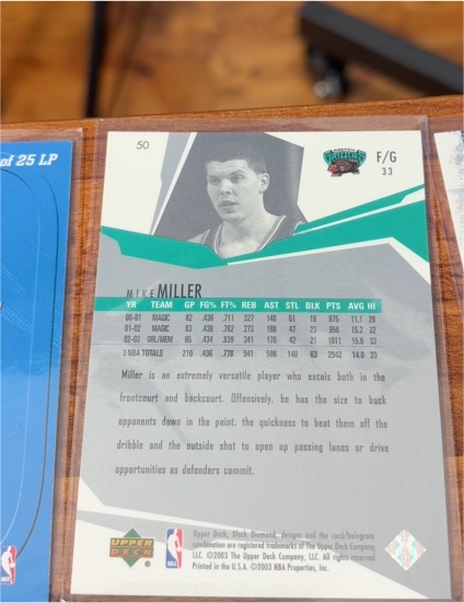 2003 Upper Deck #50 Mike Miller Memphis Grizzlies — front