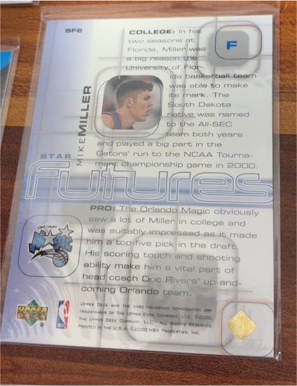 2000-01 Upper Deck Pros & Prospects Star Futures #SF6 Mike Miller — front